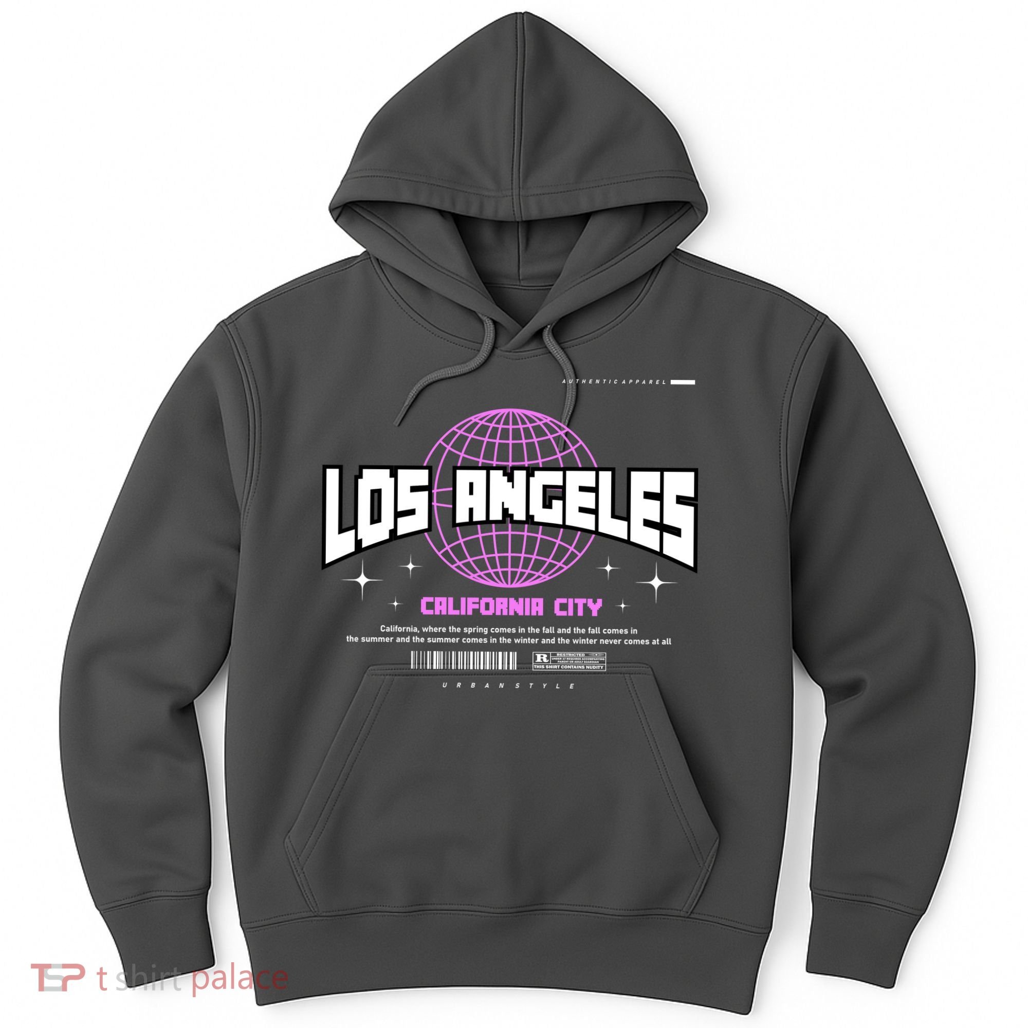 Los Angeles Slogan Retro Style Hoodie