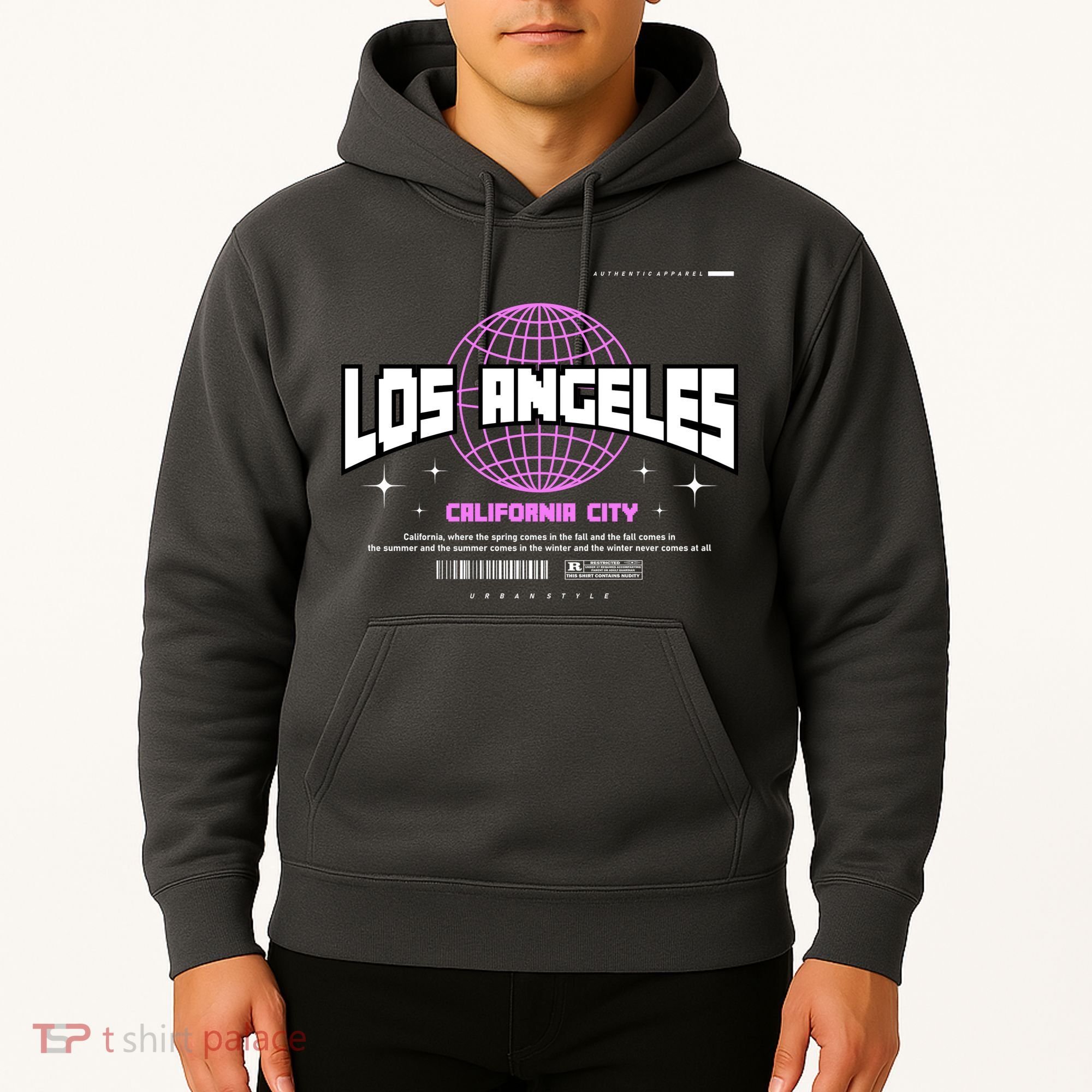 Los Angeles Slogan Retro Style Hoodie