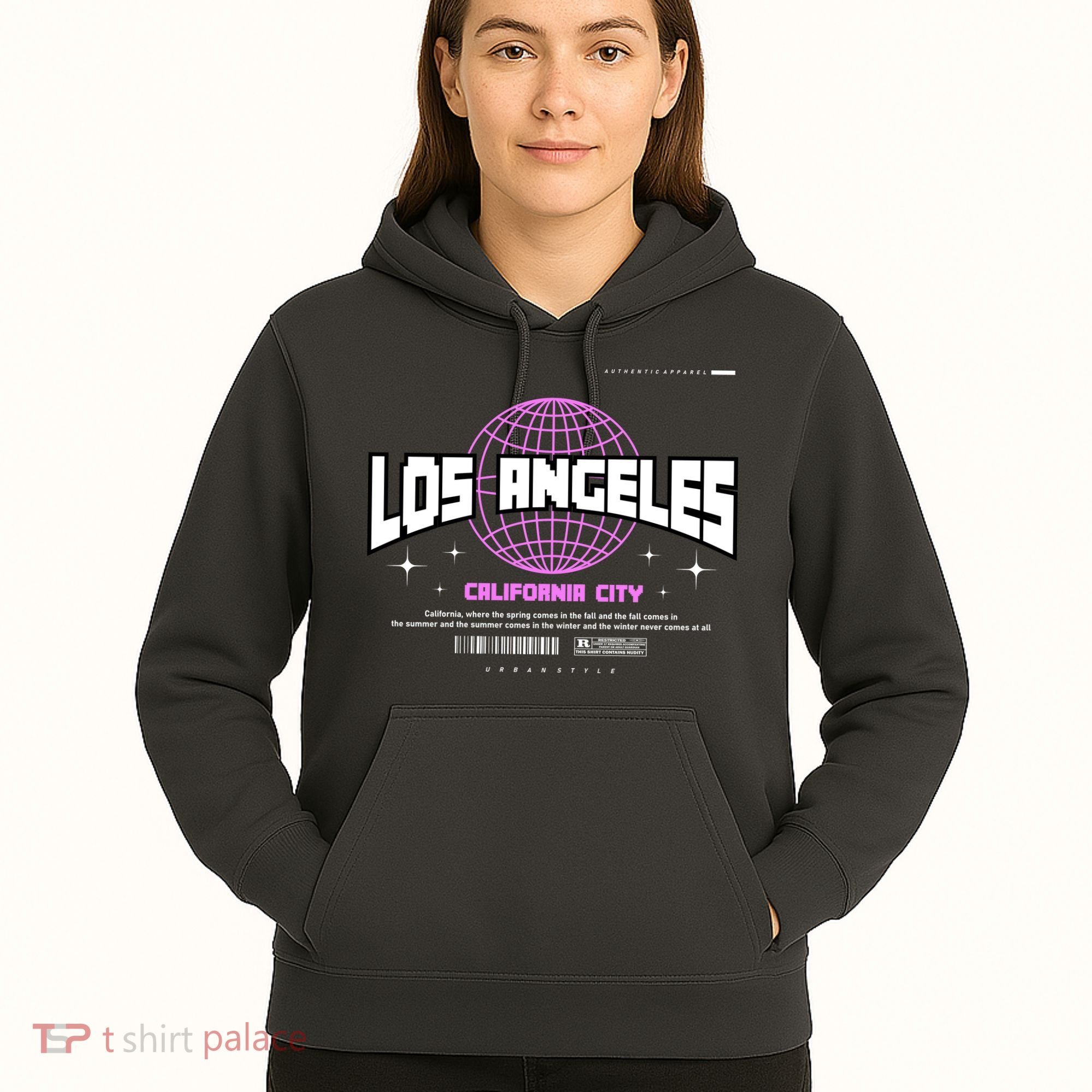 Los Angeles Slogan Retro Style Hoodie