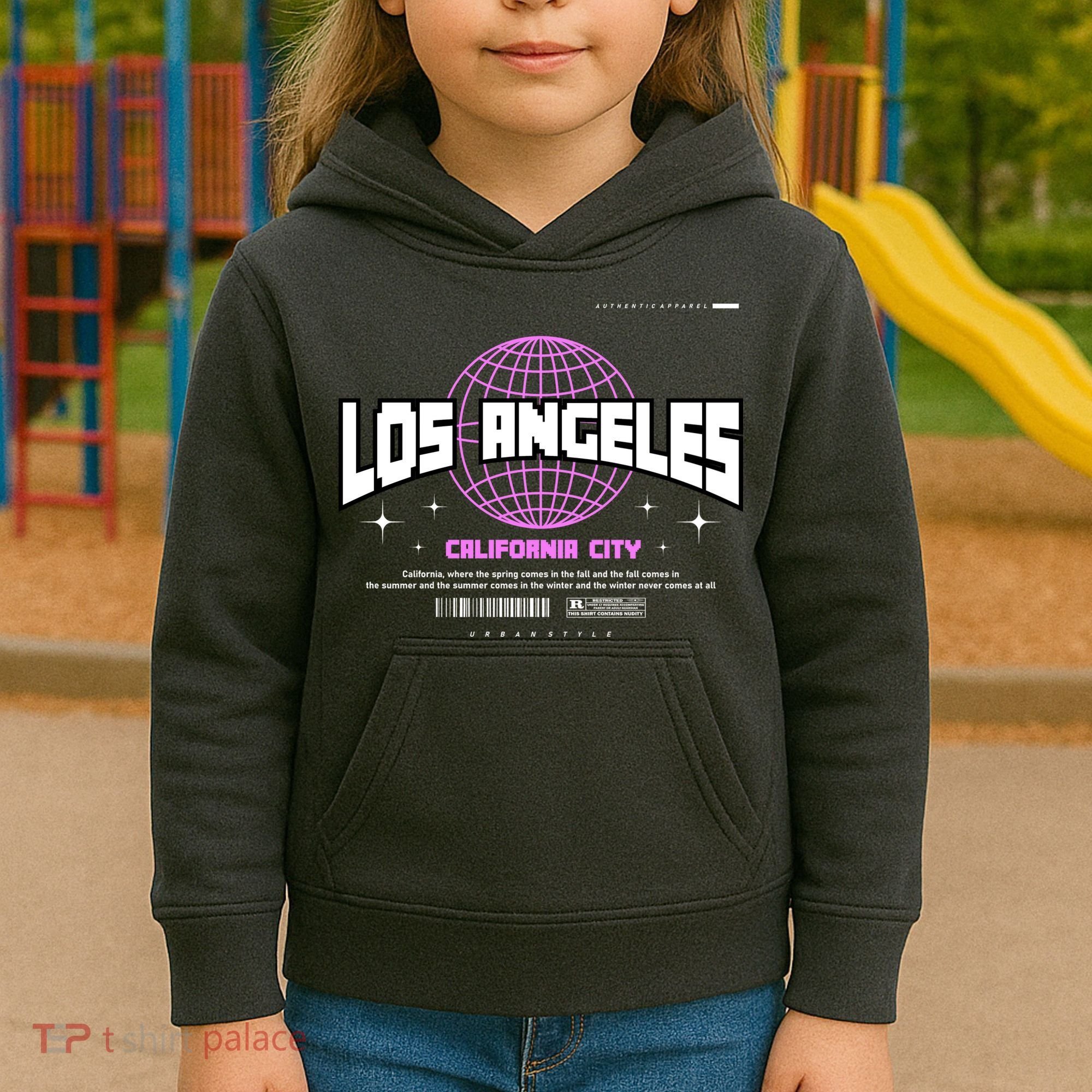 Los Angeles Slogan Retro Style Kids Hoodie