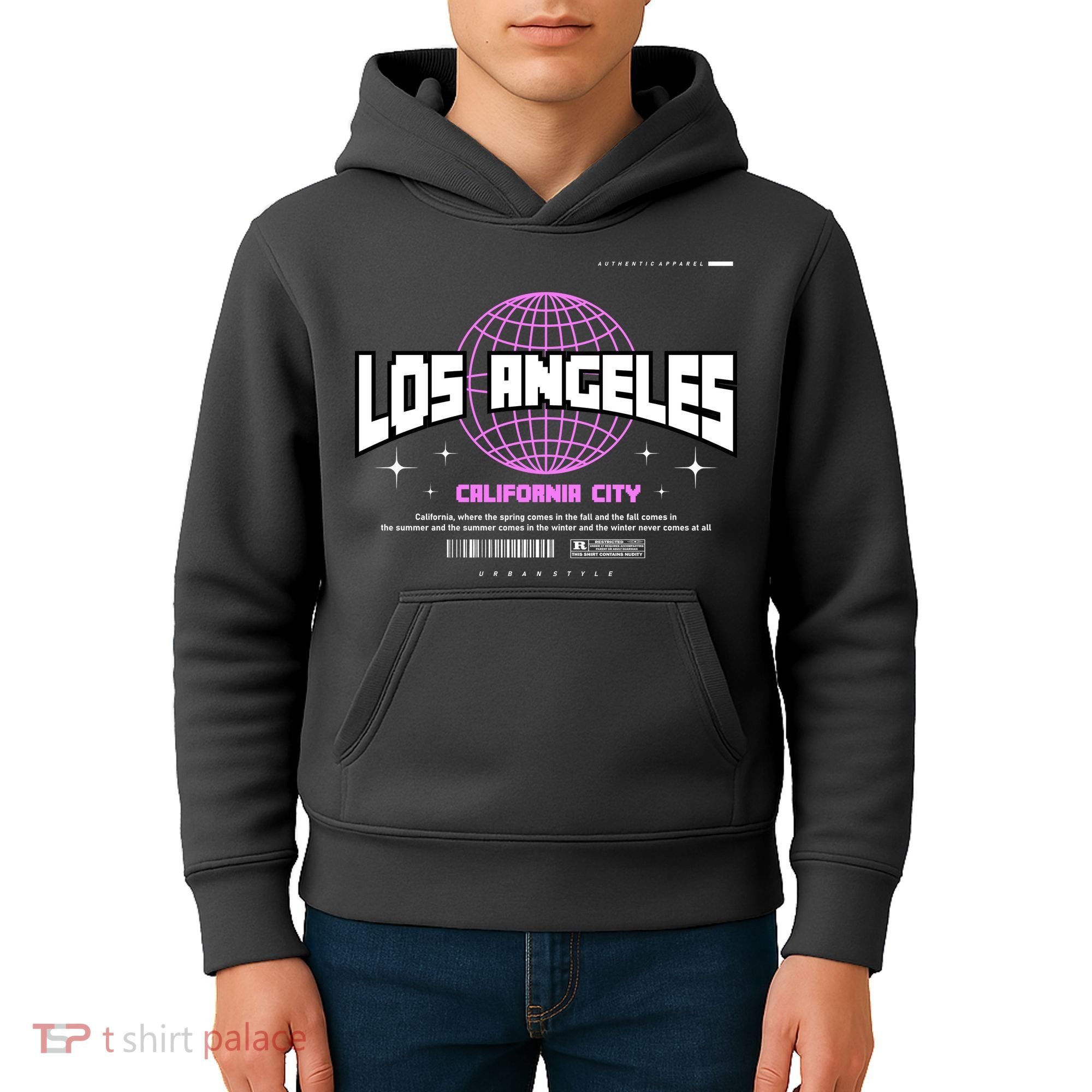 Los Angeles Slogan Retro Style Kids Hoodie