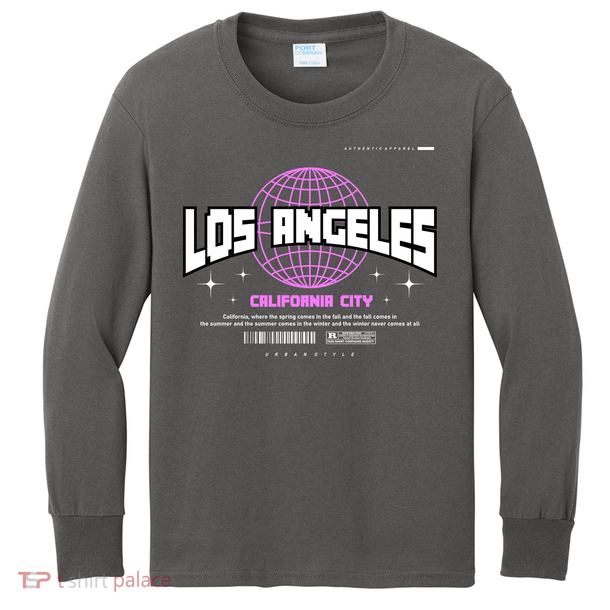 Los Angeles Slogan Retro Style Kids Long Sleeve Shirt