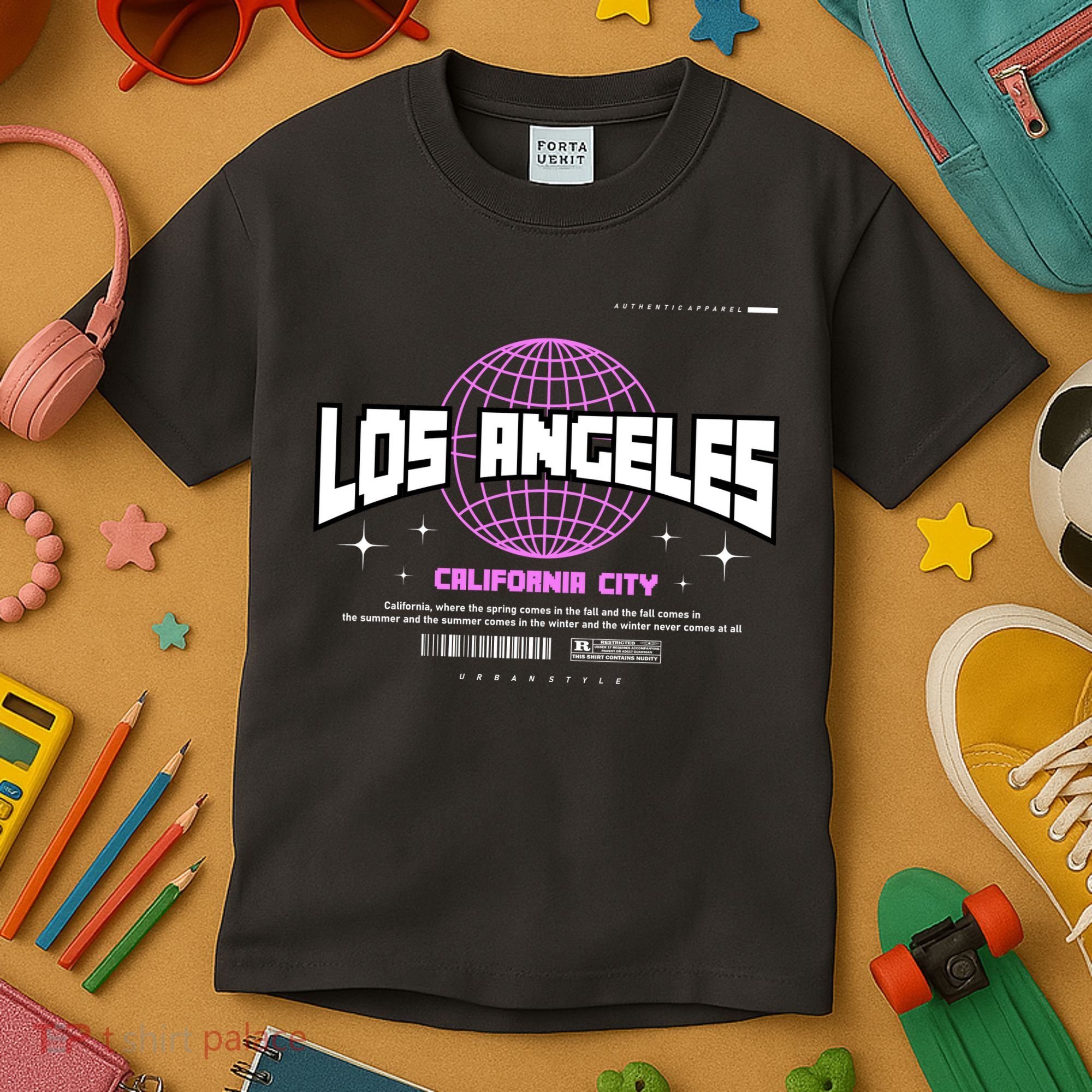 Los Angeles Slogan Retro Style Kids T-Shirt