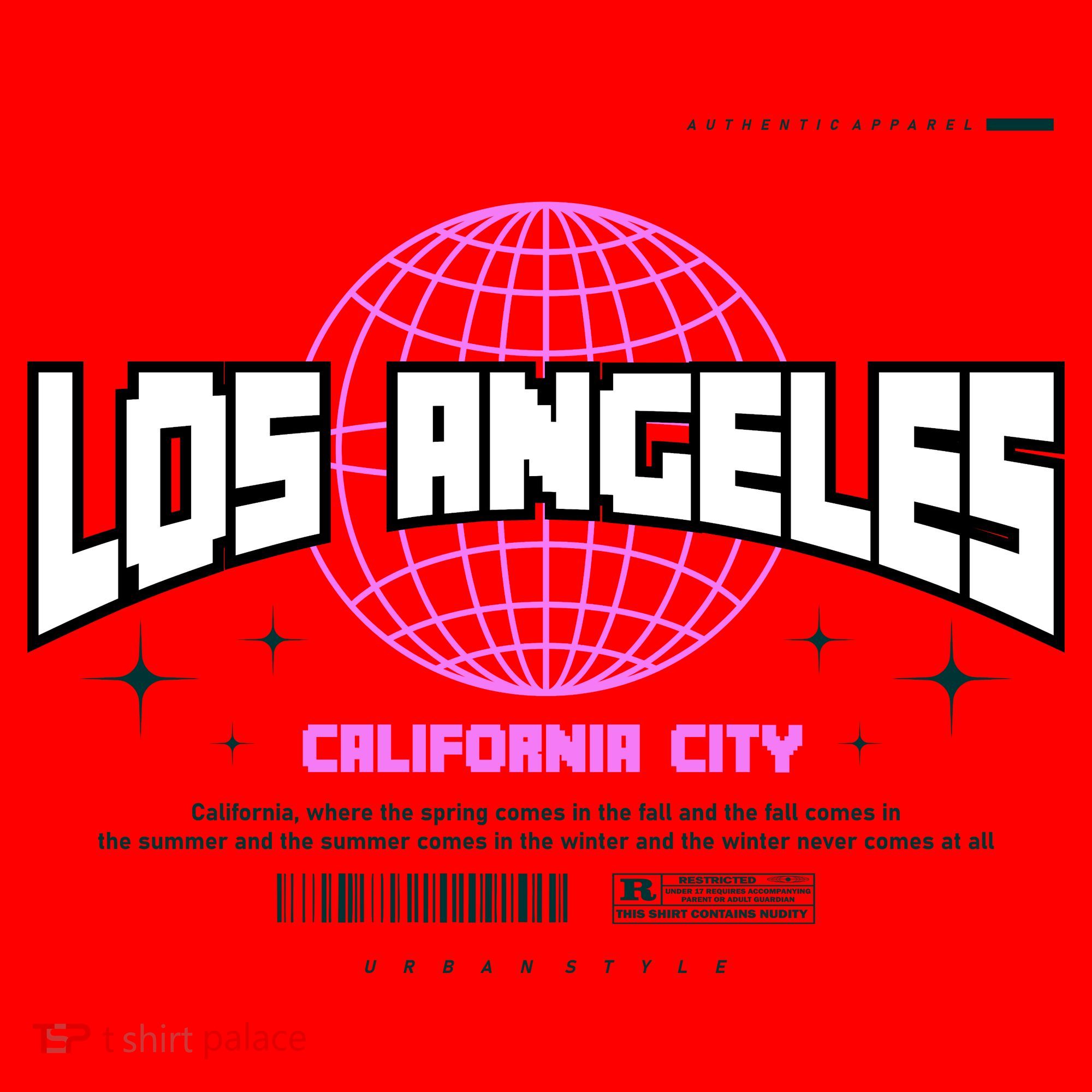 Los Angeles Slogan Retro Style Santa Hat