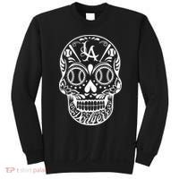 Los Angeles Sugar Skull Day Of The Dead Cinco De Mayo Sweatshirt thumb 0