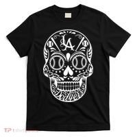 Los Angeles Sugar Skull Day Of The Dead Cinco De Mayo T-Shirt thumb 0