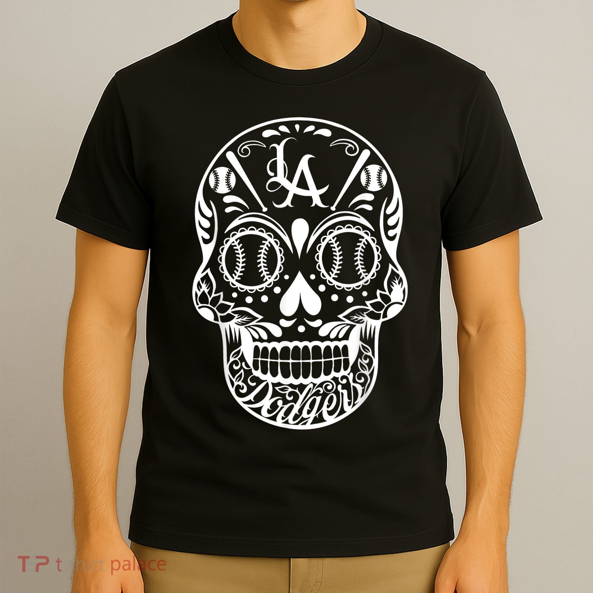 Los Angeles Sugar Skull Day Of The Dead Cinco De Mayo T-Shirt