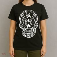 Los Angeles Sugar Skull Day Of The Dead Cinco De Mayo T-Shirt thumb 4