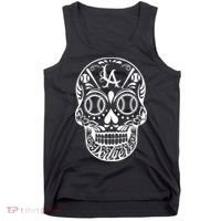 Los Angeles Sugar Skull Day Of The Dead Cinco De Mayo Tank Top thumb 0