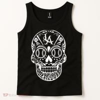 Los Angeles Sugar Skull Day Of The Dead Cinco De Mayo Tank Top thumb 2