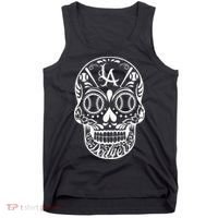 Los Angeles Sugar Skull Day Of The Dead Cinco De Mayo Tank Top thumb 0