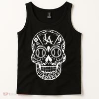 Los Angeles Sugar Skull Day Of The Dead Cinco De Mayo Tank Top thumb 2