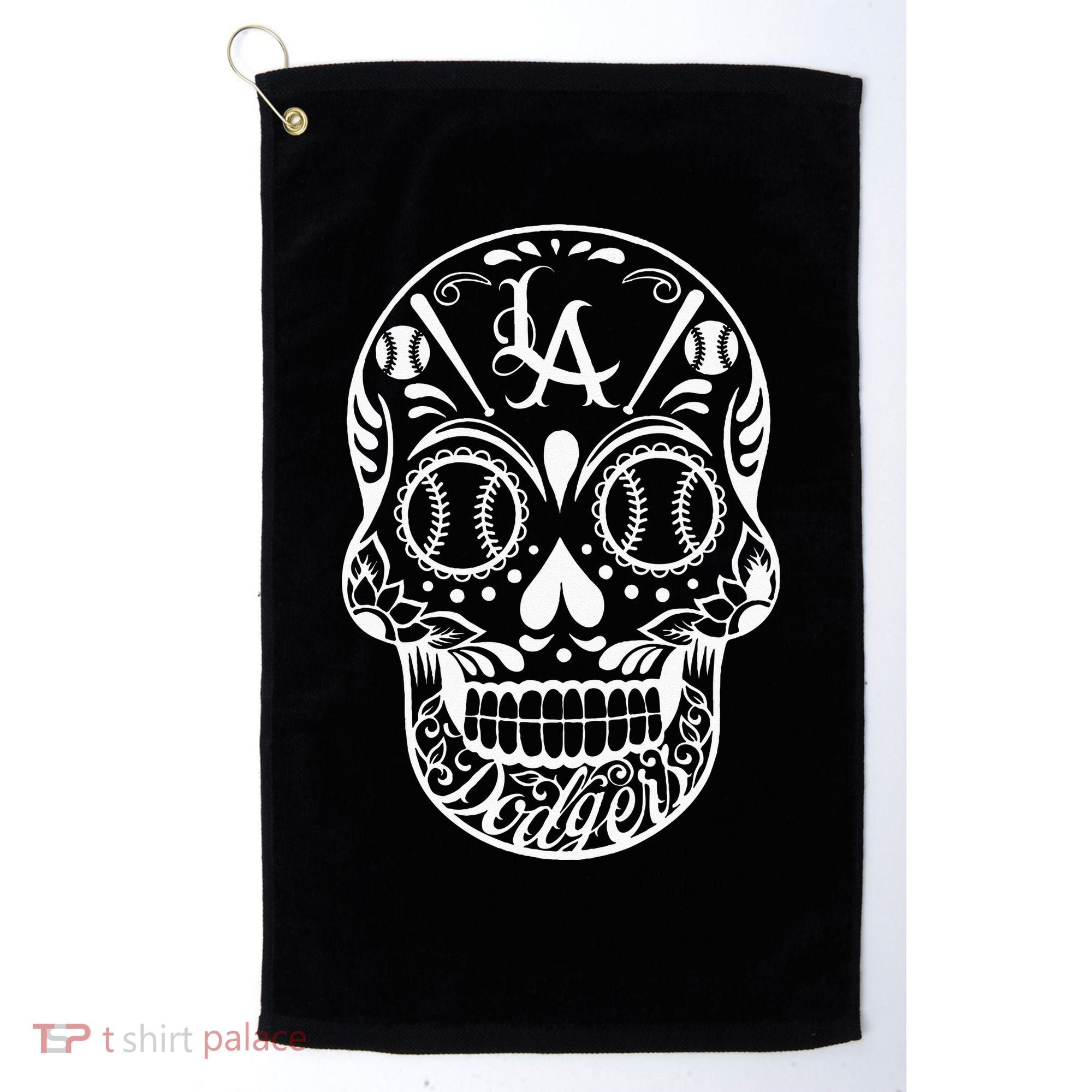 Los Angeles Sugar Skull Day Of The Dead Cinco De Mayo Golf Towel