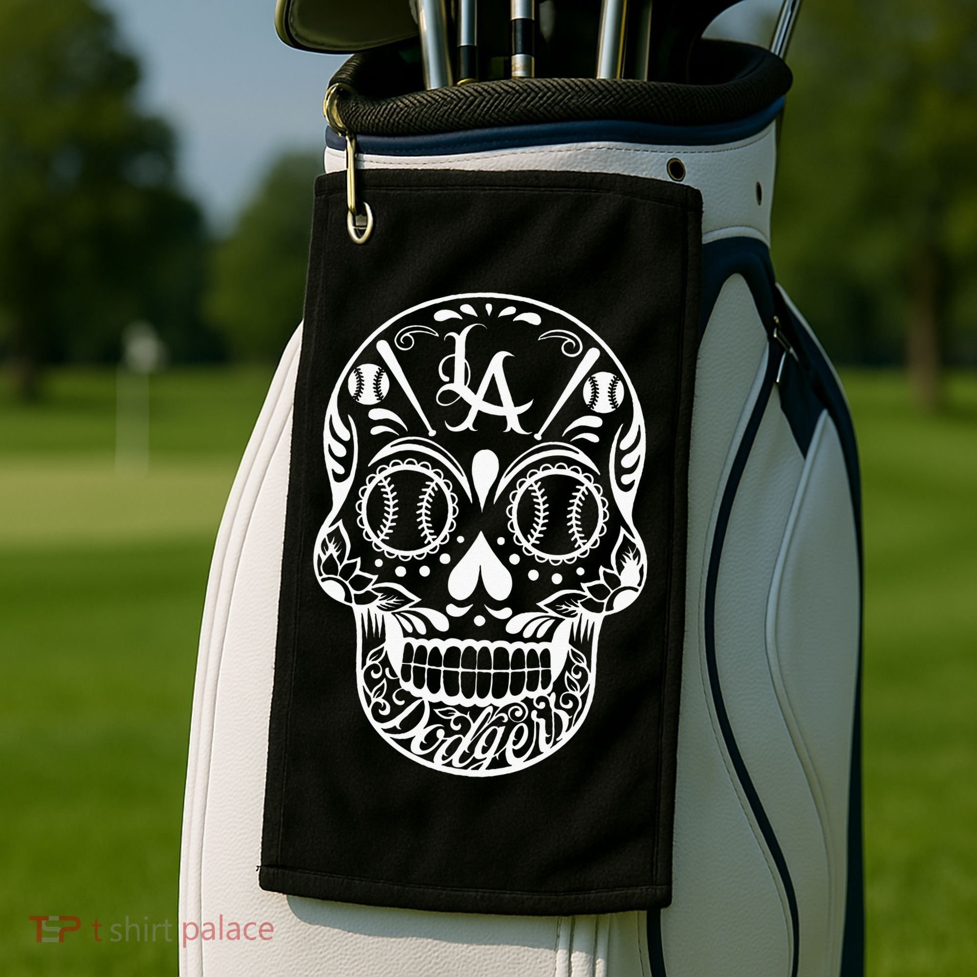 Los Angeles Sugar Skull Day Of The Dead Cinco De Mayo Golf Towel