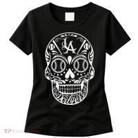 Los Angeles Sugar Skull Day Of The Dead Cinco De Mayo Women's T-Shirt thumb 0