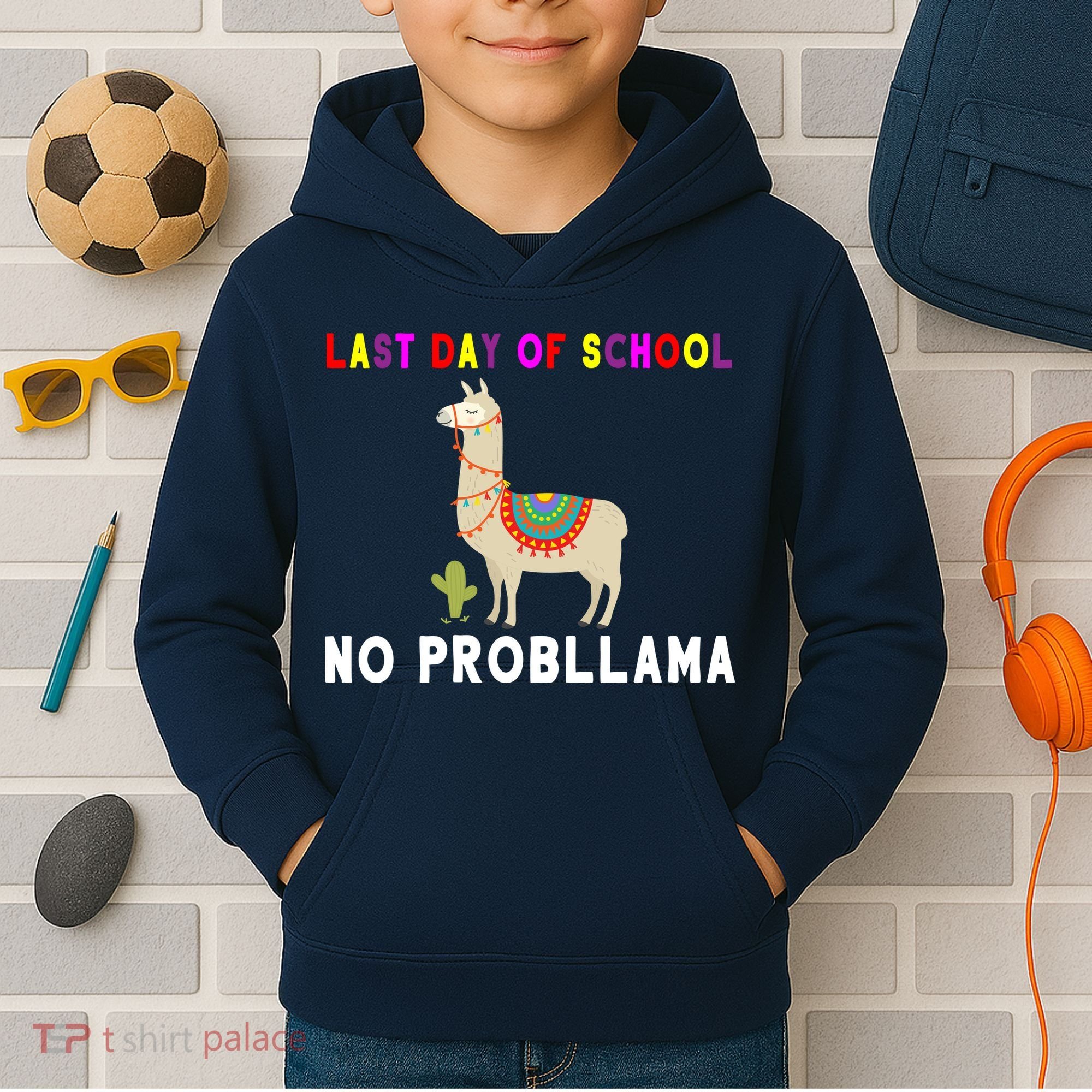 Last Day Of School No ProbLLama Kids Hoodie