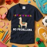 Last Day Of School No ProbLLama Kids T-Shirt thumb 3