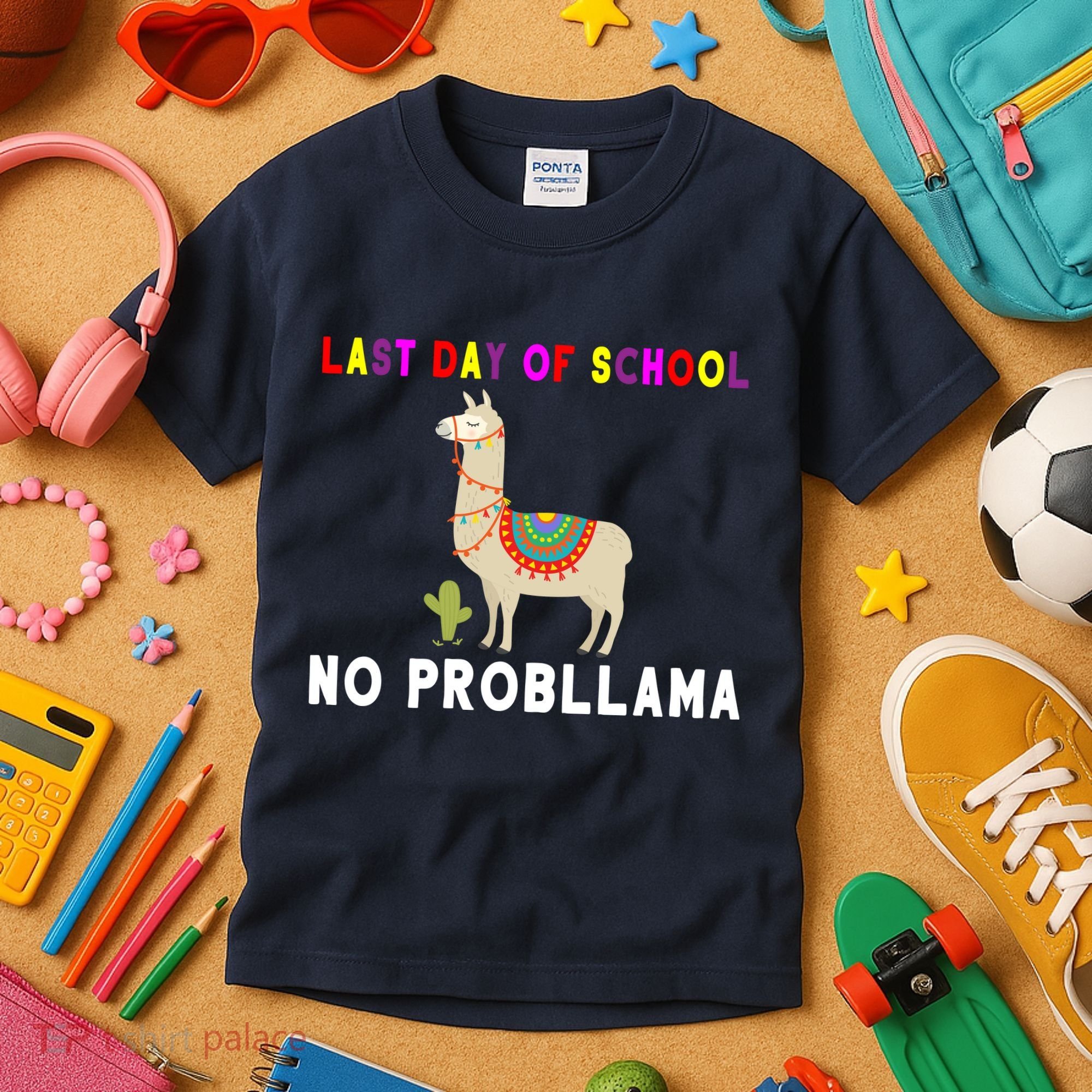 Last Day Of School No ProbLLama Kids T-Shirt