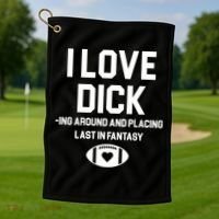 Last Place Fantasy Football Funny Golf Towel thumb 1