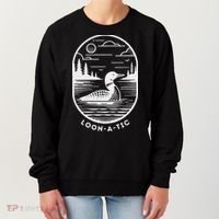Loon A Tic Funny Common Loon Minnesota Lake Loon Women's Sweatshirt thumb 0