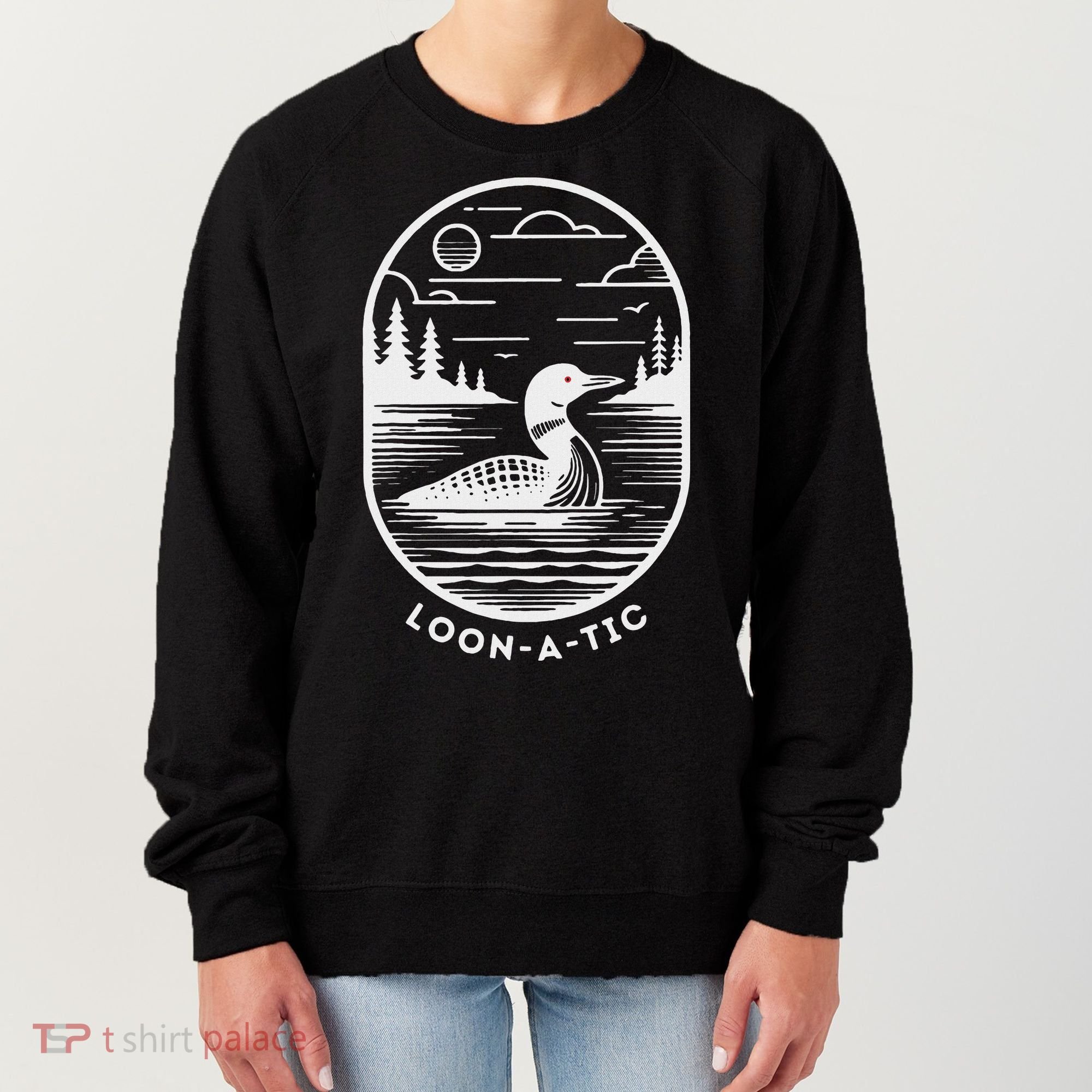 Loon A Tic Funny Common Loon Minnesota Lake Loon Women's Sweatshirt