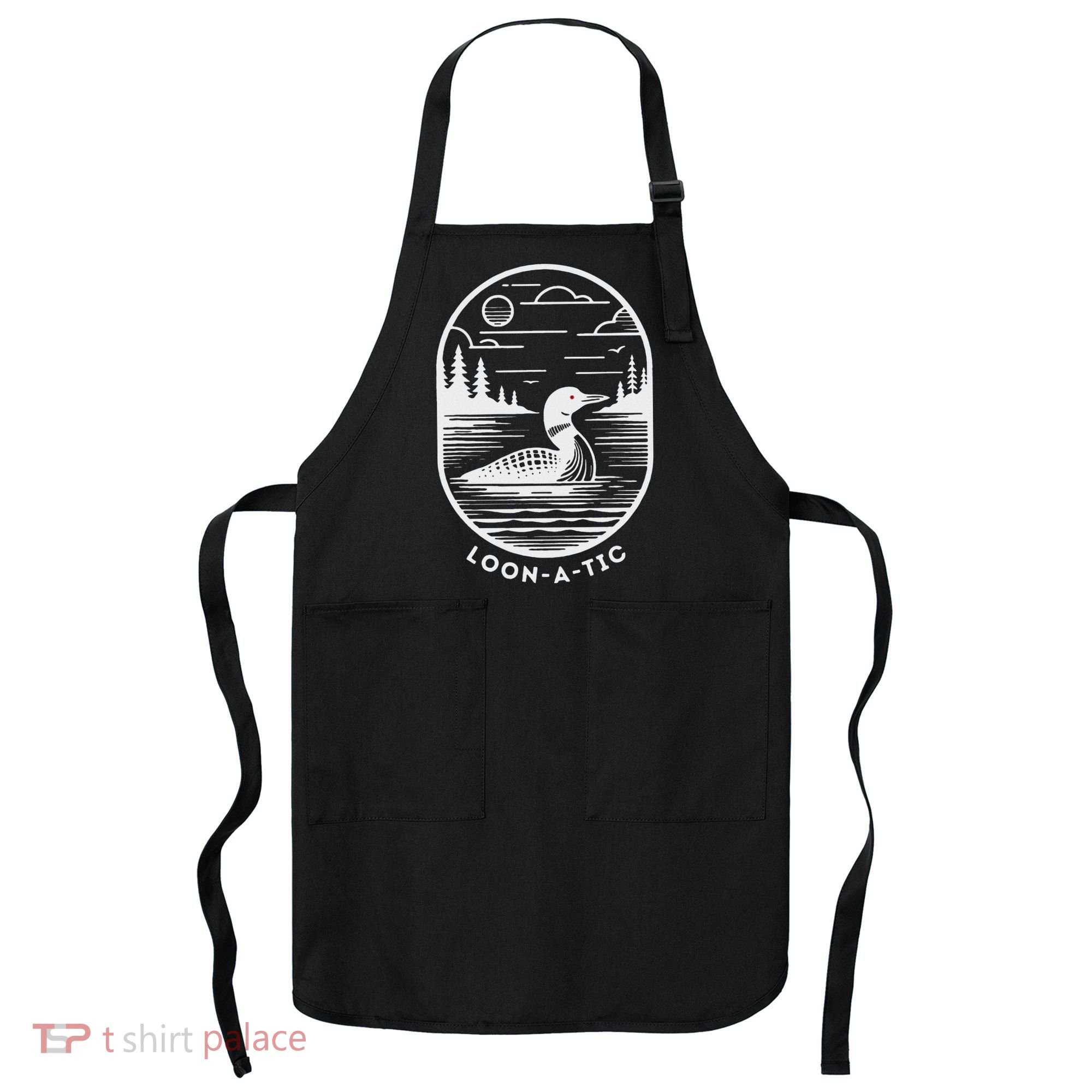Loon A Tic Funny Common Loon Minnesota Lake Loon Apron