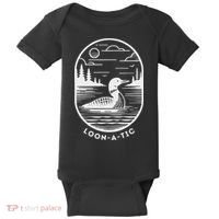 Loon A Tic Funny Common Loon Minnesota Lake Loon Baby Bodysuit thumb 0