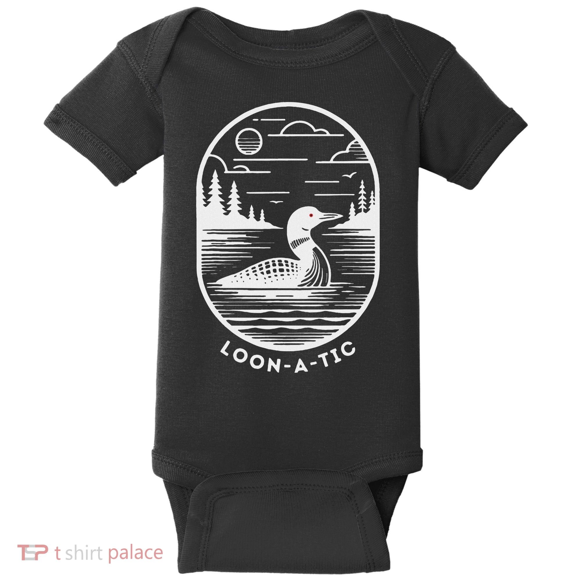 Loon A Tic Funny Common Loon Minnesota Lake Loon Baby Bodysuit