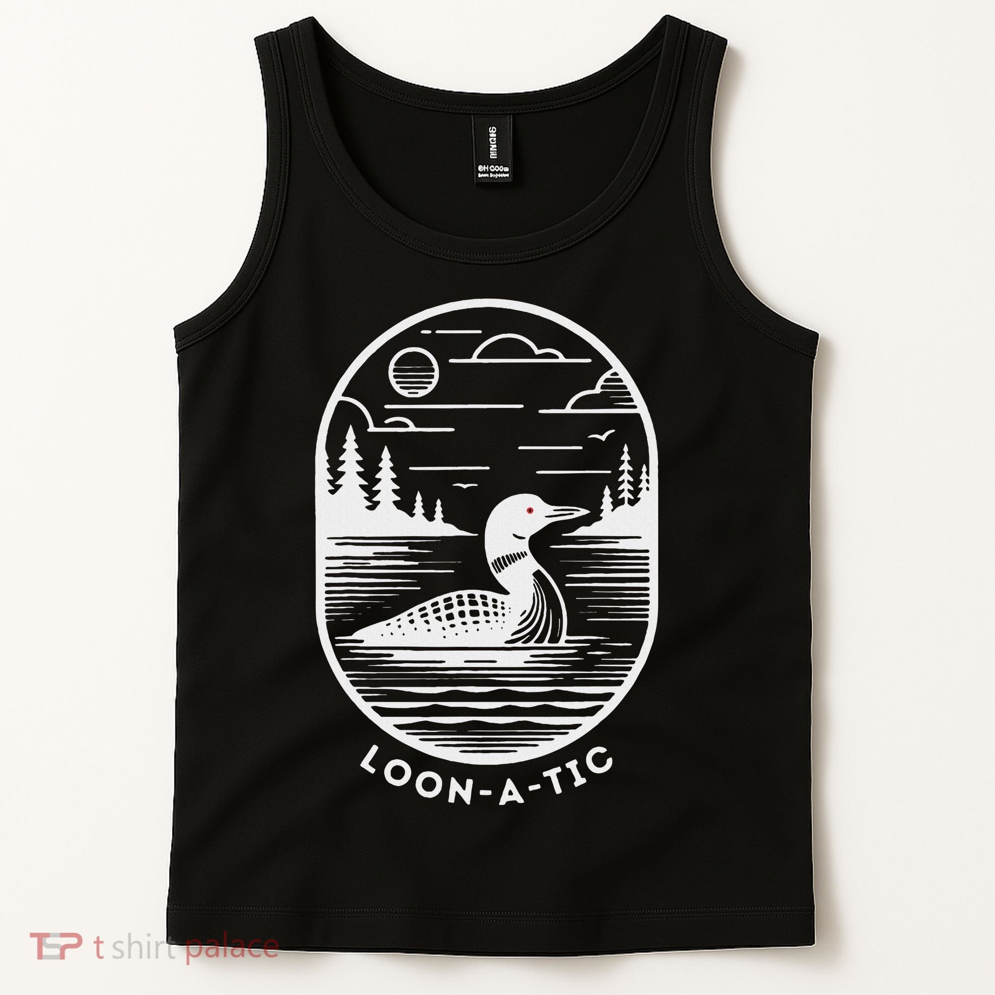 Loon A Tic Funny Common Loon Minnesota Lake Loon Tank Top