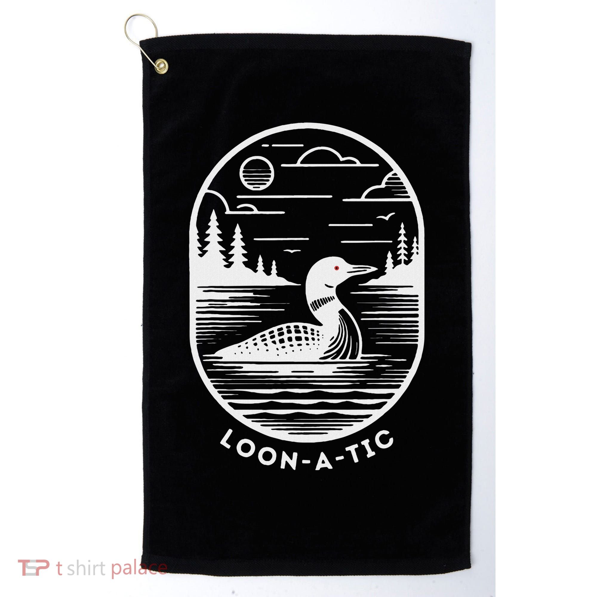Loon A Tic Funny Common Loon Minnesota Lake Loon Golf Towel