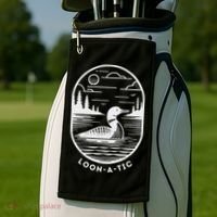 Loon A Tic Funny Common Loon Minnesota Lake Loon Golf Towel thumb 2