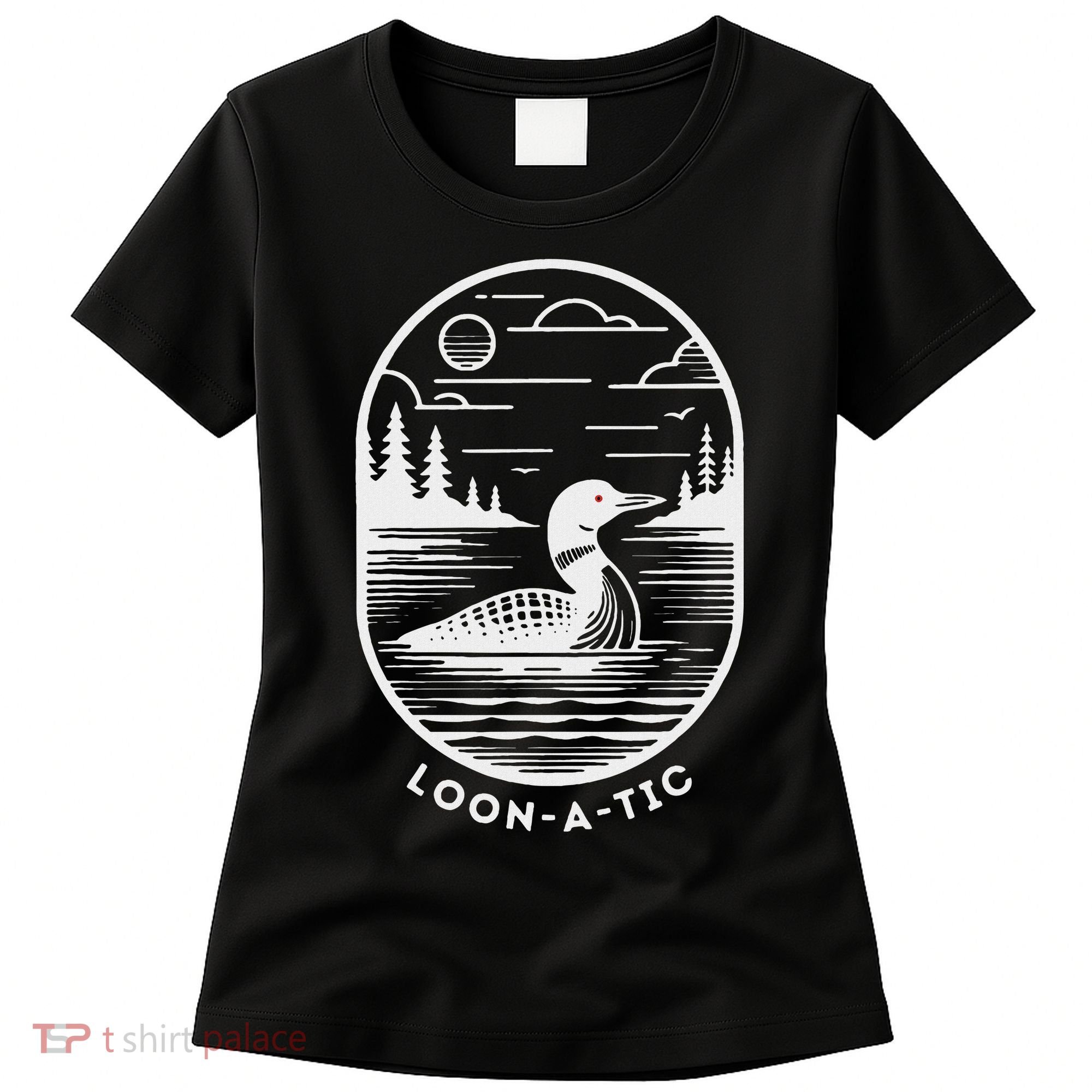 Loon A Tic Funny Common Loon Minnesota Lake Loon Women's T-Shirt