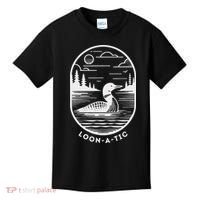 Loon A Tic Funny Common Loon Minnesota Lake Loon Kids T-Shirt thumb 0