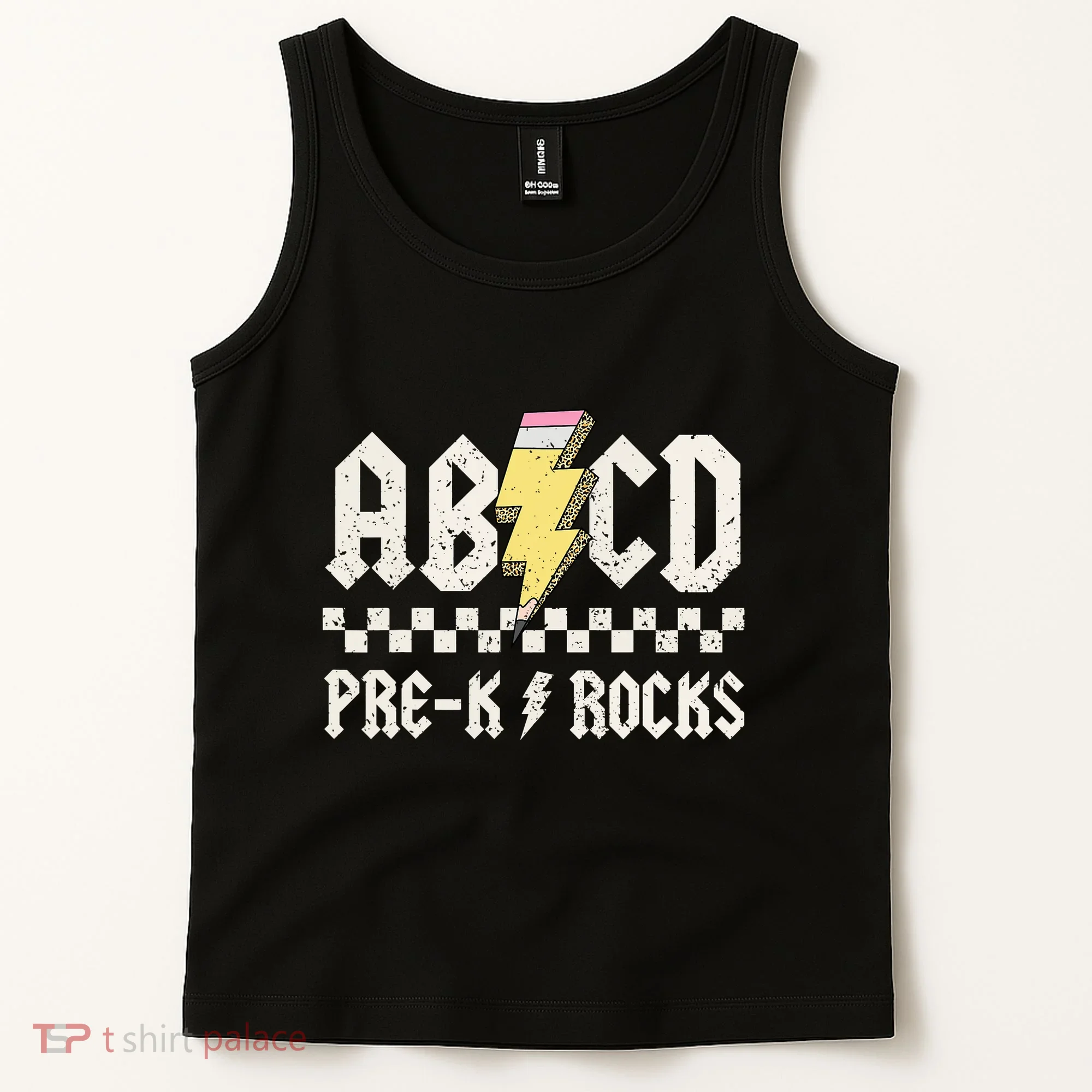 Lightning ABCD Teacher Student Pre K Rocks Back To School Tank Top