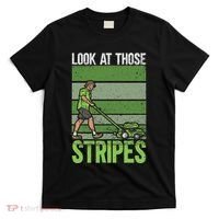 Look At Those Stripes Lawn Mowing Funny Dad Lawn Mower T-Shirt thumb 0