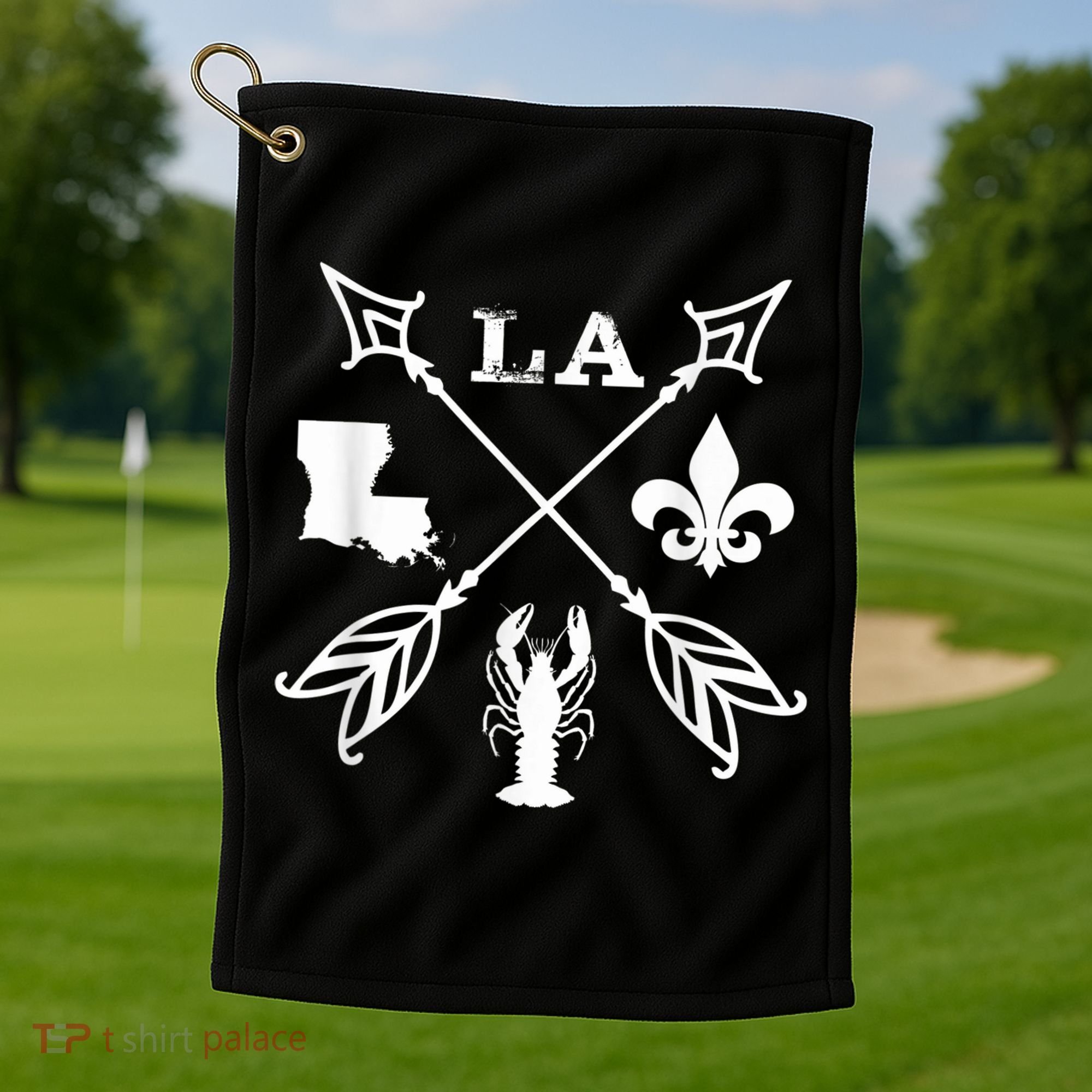 Louisiana arrow t shirt New Orleans Mardi Gras Tshirt Golf Towel