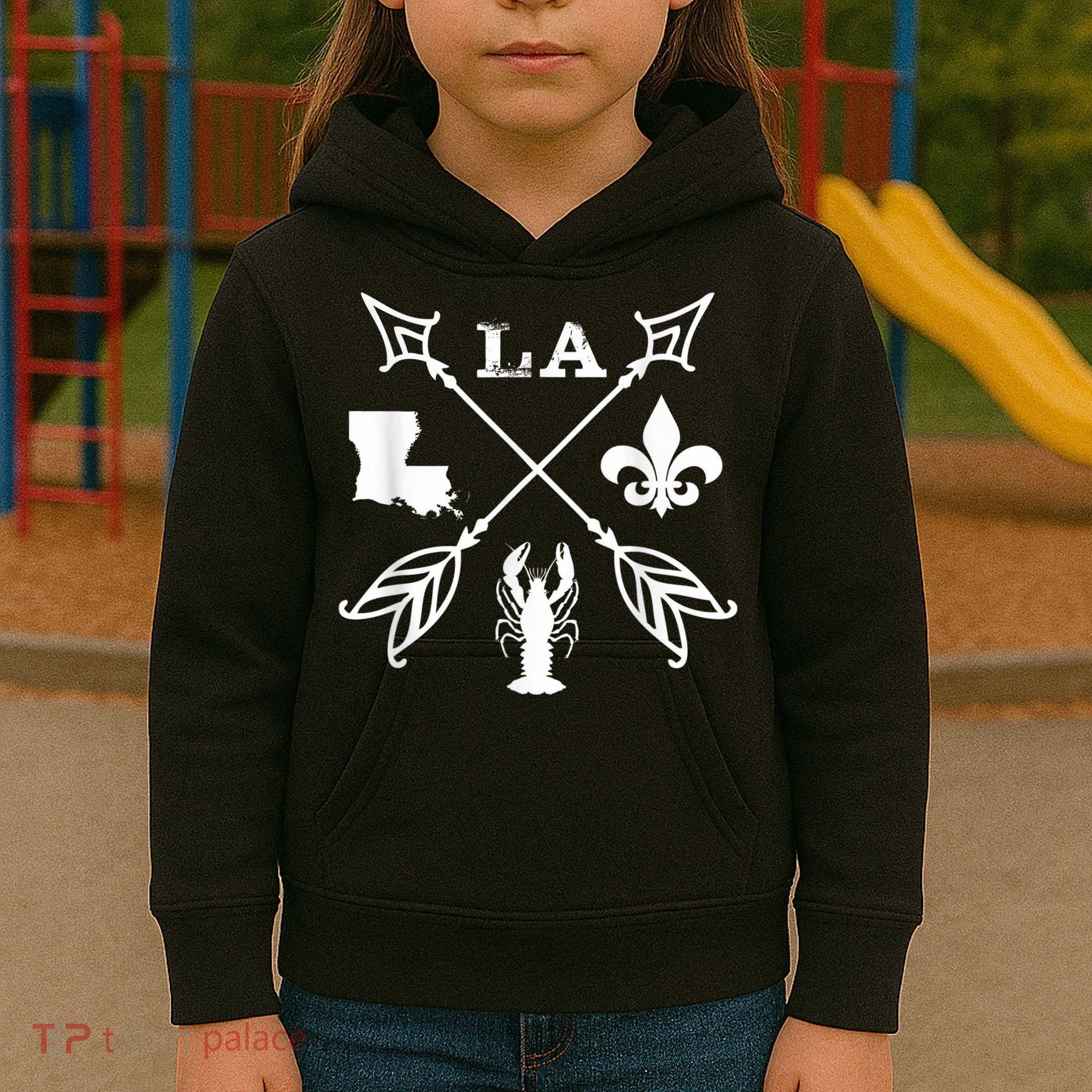 Louisiana arrow t shirt New Orleans Mardi Gras Tshirt Kids Hoodie