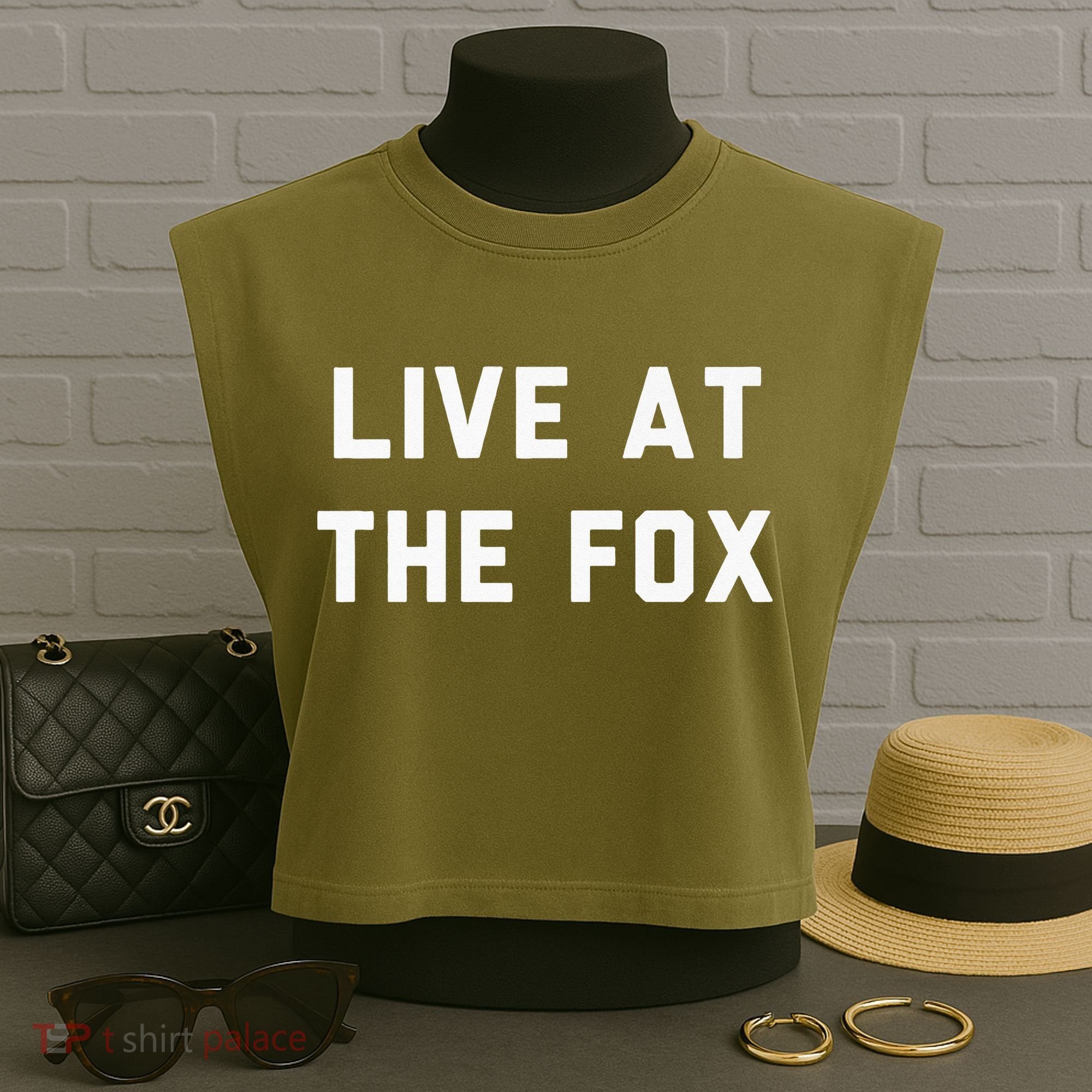 Live At The Fox Classic Rock Music Inspired Southern Rock Garment-Dyed Women's Muscle Tee