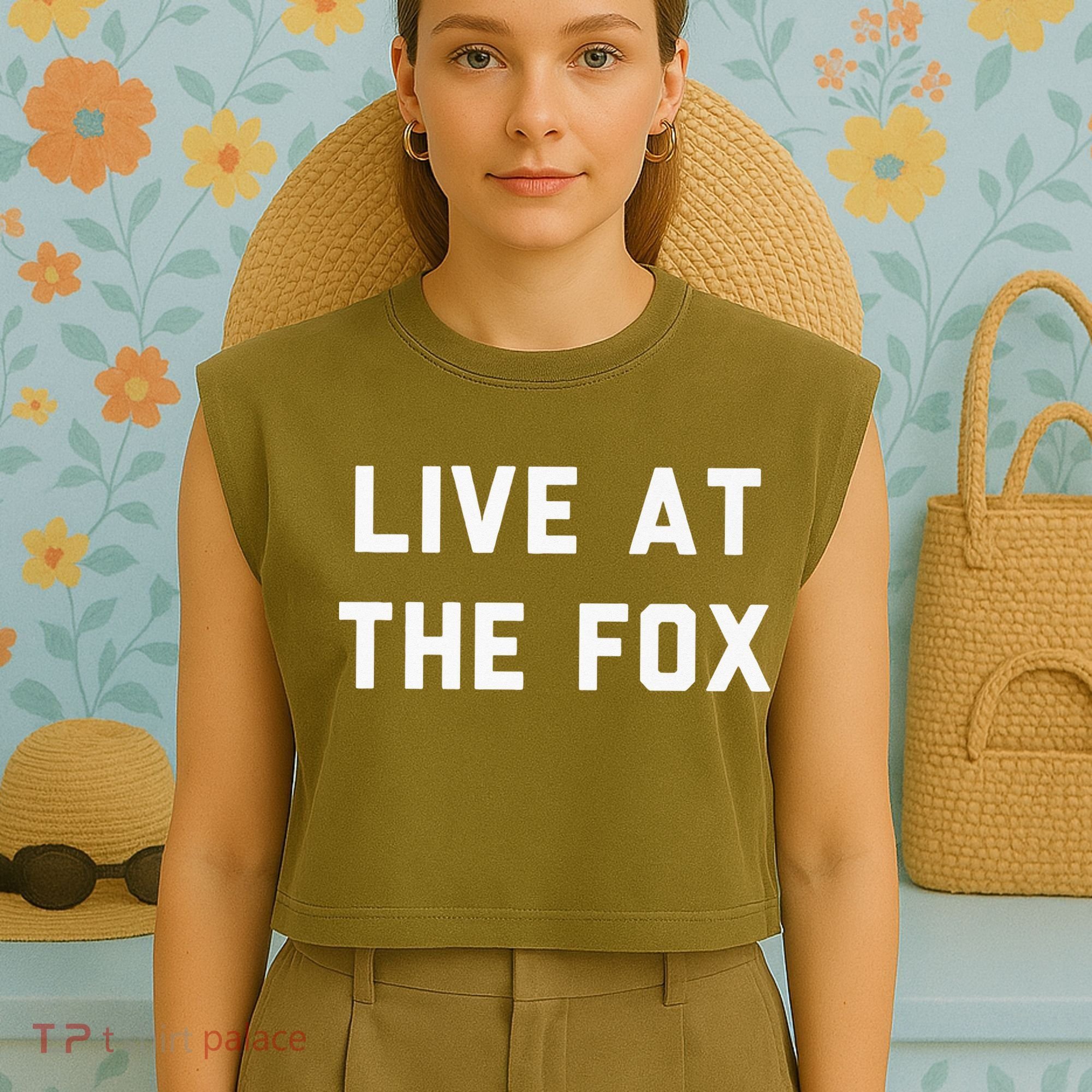 Live At The Fox Classic Rock Music Inspired Southern Rock Garment-Dyed Women's Muscle Tee
