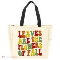Leaves Are The Flowers Of Fall Retro Tote Bag thumb 0