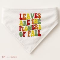 Leaves Are The Flowers Of Fall Retro USA-Made Doggie Bandana thumb 0