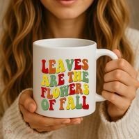 Leaves Are The Flowers Of Fall Retro Coffee Mug thumb 3