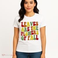Leaves Are The Flowers Of Fall Retro Women's T-Shirt thumb 4