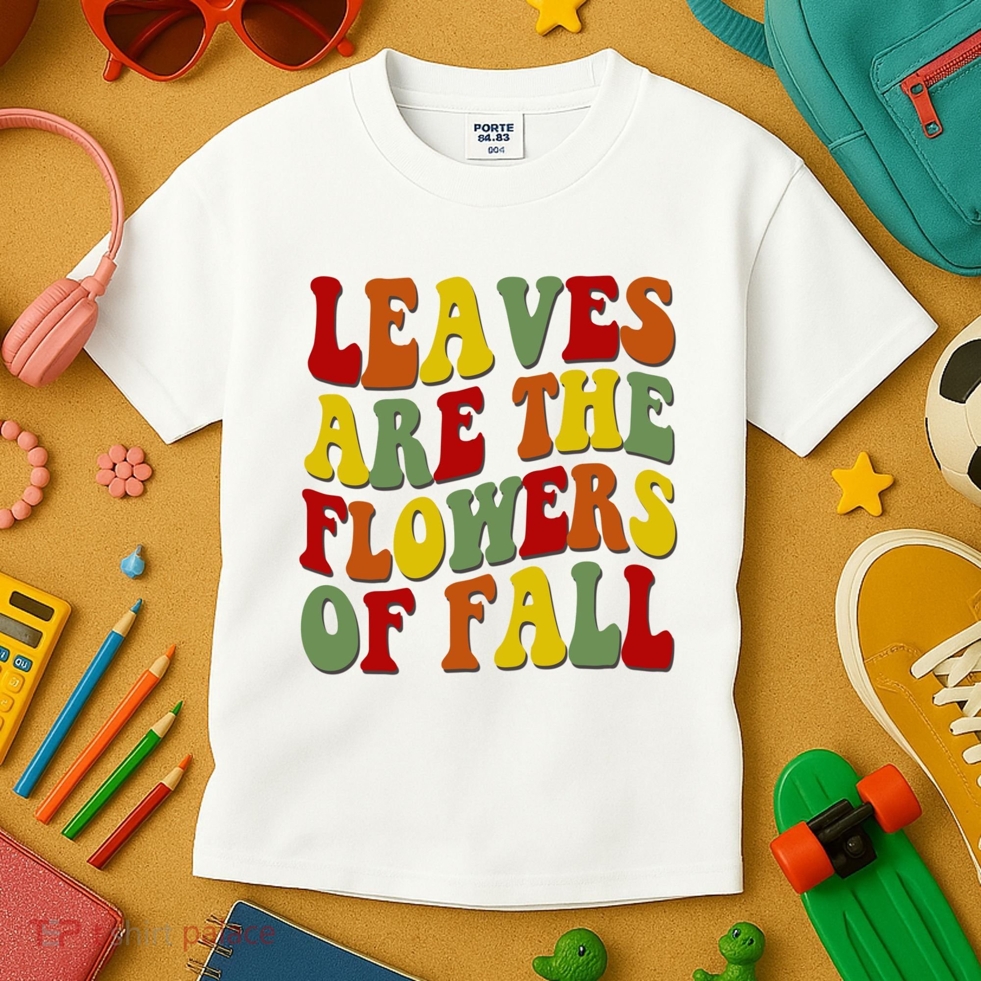 Leaves Are The Flowers Of Fall Retro Kids T-Shirt