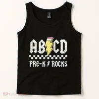 Lightning ABCD Teacher Student Pre K Rocks Back To School Tank Top thumb 2