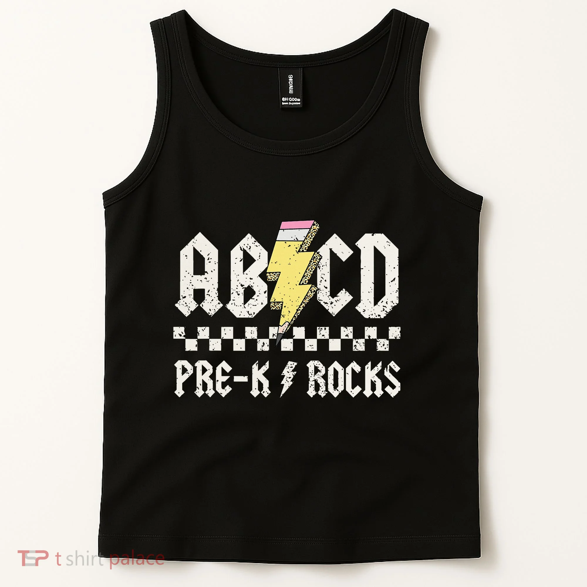 Lightning ABCD Teacher Student Pre K Rocks Back To School Tank Top