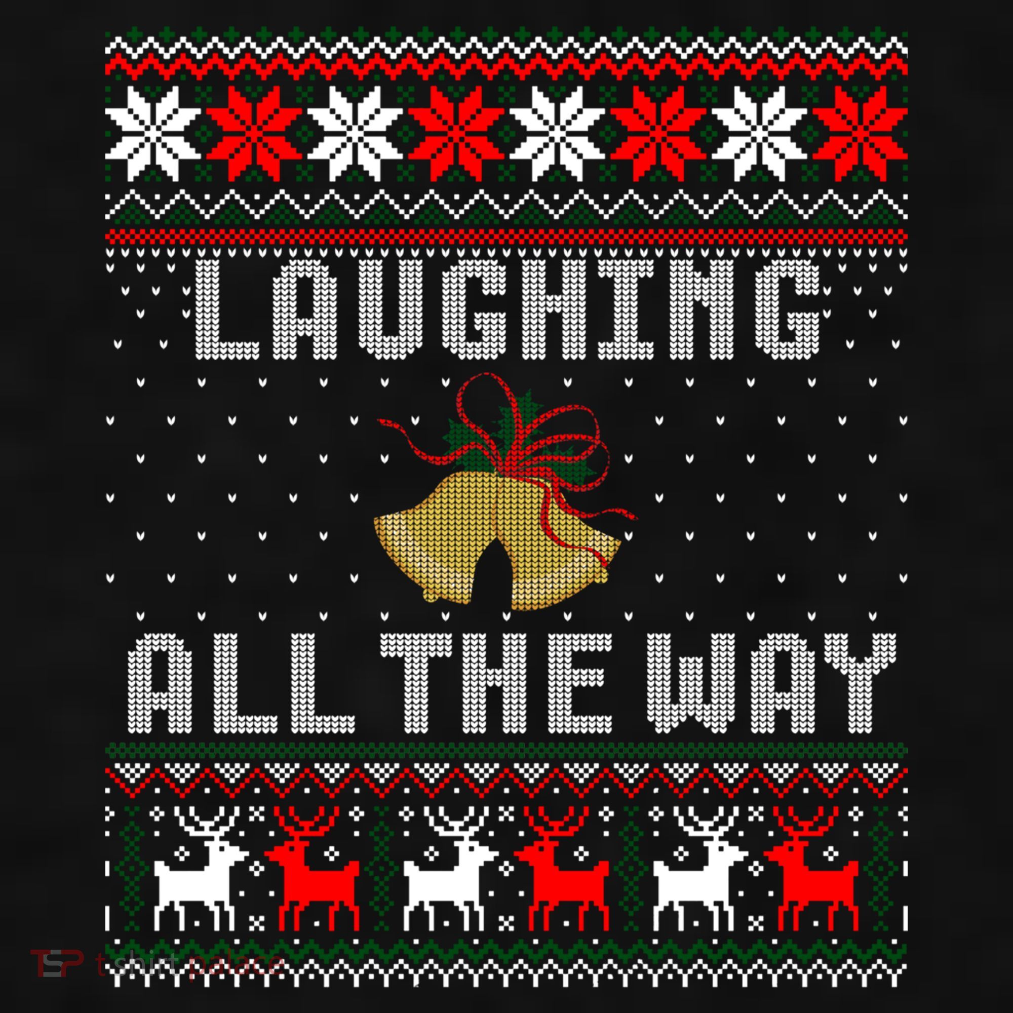 Laughing All The Way Jingle Bells Ugly Sweater Gift Ladies PosiCharge Tri-Blend Wicking Tank