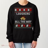 Laughing All The Way Jingle Bells Ugly Sweater Gift Women's Sweatshirt thumb 0