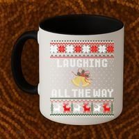 Laughing All The Way Jingle Bells Ugly Sweater Gift Coffee Mug thumb 2