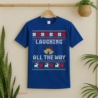 Laughing All The Way Jingle Bells Ugly Sweater Gift T-Shirt thumb 2